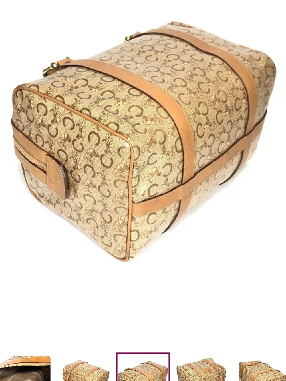 Authentic Vintage Celine Macadam Boston Bag Horse Carriage Satchel - Picture 3 of 14